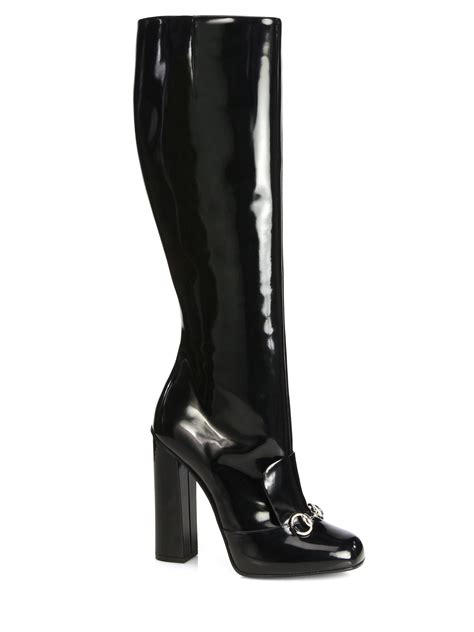 gucci black knee high boots|Gucci boots women thigh high.